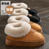 Bag Heel Cotton Slippers Women's Autumn and Winter Indoor Velvet Warm Confinement Shoes Thick Sole Outer Wear Cotton Shoes Plush Snow Boots