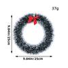Christmas Wreath with Red Bow 25/30CM Hanging Garland Durable Plastic Tinsel Wreaths Crafts New Year Festive Party Decoration