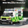City Series Traffic Green Ambulance Escort Car Van Vehicle Technical Set Model MOC Building Blocks DIY Toys for Gifts