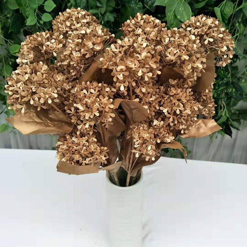 Artificial Snowball Hydrangea Stems Multibranch For Wedding Home Decor Gift