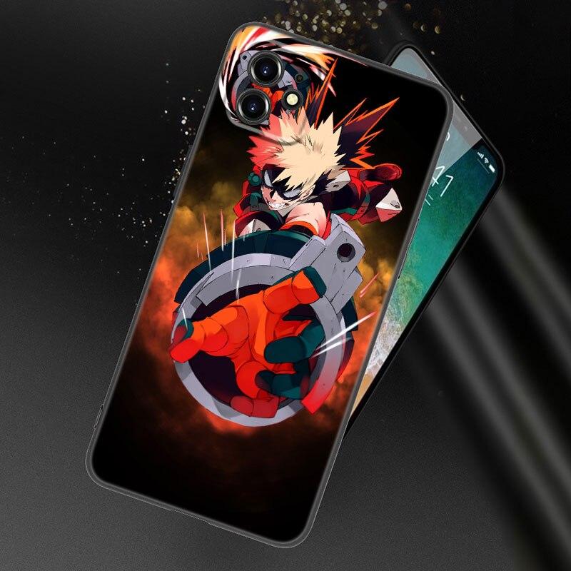 Pouzdro na telefon My Hero Academia pro Apple iPhone 13 12 Mini 11 Pro XS Max XR X 8 7 6S 6 Plus SE 2022 2020 5S 5 Měkký TPU Černý Kryt