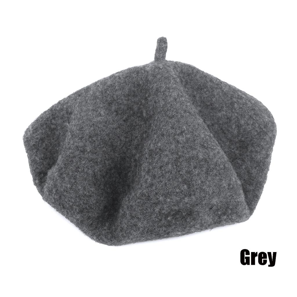 Women Girls Beret French Plain Wool Caps Warm Winter Beanie Hat Vintage Berets Solid Color Elegant Ladies Winter Hats Caps
