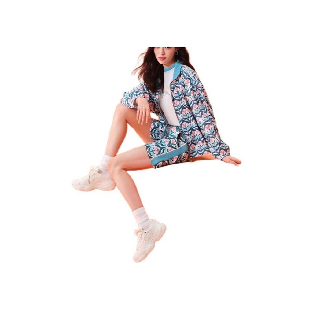 Li-Ning Letter Color Block Crew Neck Pullover Short Sleeve T-Shirt Women Tops Cream AHST488-1