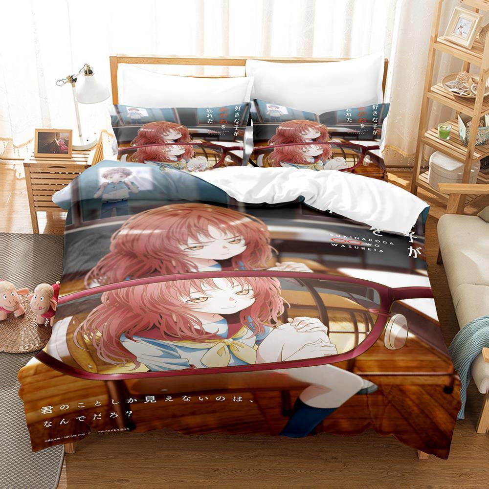 3d Print Anime The Girl I Like Forgot Her Glasses Bedding Set Cartoon Anime three-piece set Adult Kid Bedroom Duvet cover Sets