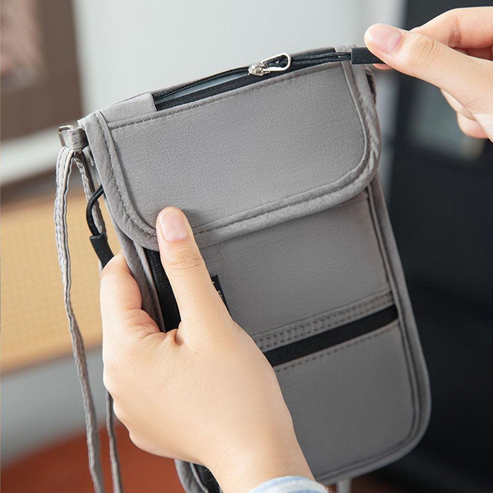 Oxford Stoff Umhänge-Handytasche RFID-Blockierung Lanyard Reisepass-Tasche Reisegebrauch