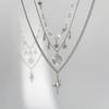 Hollow Out Star Pendant Necklace Punk Goth Y2K Metal Necklace Charm Beaded Necklace  Girl