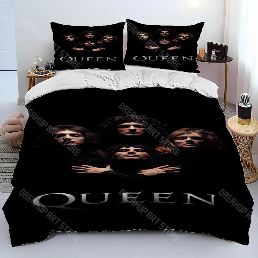 Freddie Mercury Queen-Rock-Band Comforter Bedding Set,Duvet Cover Bed Set Quilt Cover Pillowcase,King Queen Size Bedding Set