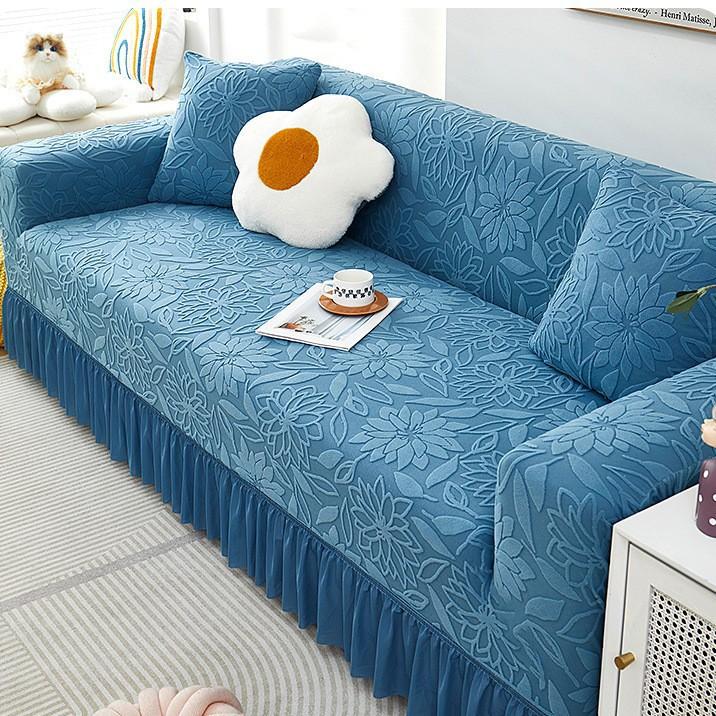 Jacquard Velvet One Piece Sofa Cover All Purpose Set All Season Universal Sofa Cover Anti Slip Seat Cushion Cover Fabric