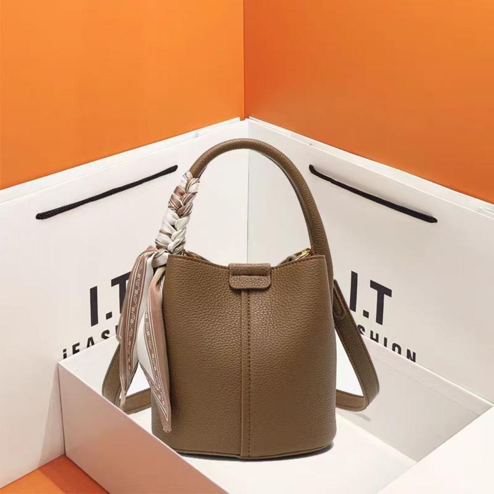 

Женская сумка Кожаная нишевая сумка-ведро Большая вместимость Сумка-мессенджер Сумка-корзина для овощей Модная сумка через плечо