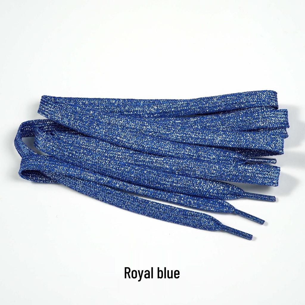 Pearlescent Gold & Silver Thread Shoelaces: Vibrant Double-Layer Flat Cords for Board, Sports, and Dance Shoes