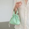 Solid Color Canvas Handbag Coin Purse Cosmetic Bag Portable Drawstring Storage Bag  Women