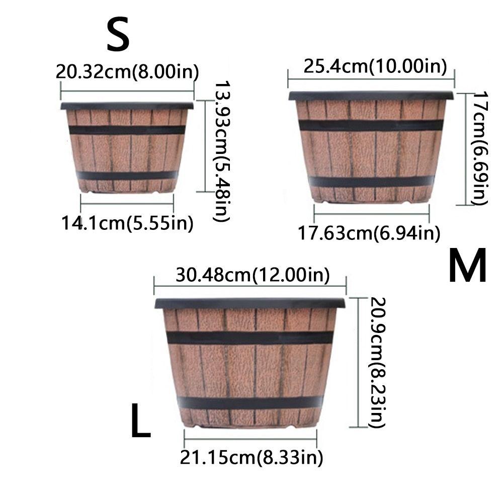 Thickened Plastic Barrel Flowerpot Round Garden Flower Pot Flower Bucket  Yard Decoration
