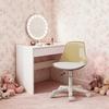 Elegant Transparent Color Dressing Chair with Adjustable Height & 360° Swivel - Silent Rolling Makeup Chair for Home, Salon