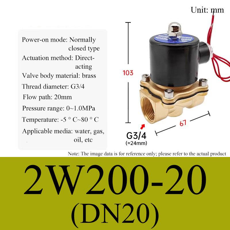 Electric Solenoid Valve 1/4" 3/8" 1/2" 3/4" 1" DN8/10/15/20/25/50 Normally Closed Pneumatic for Water Oil Air 12V 24V 110V 220V