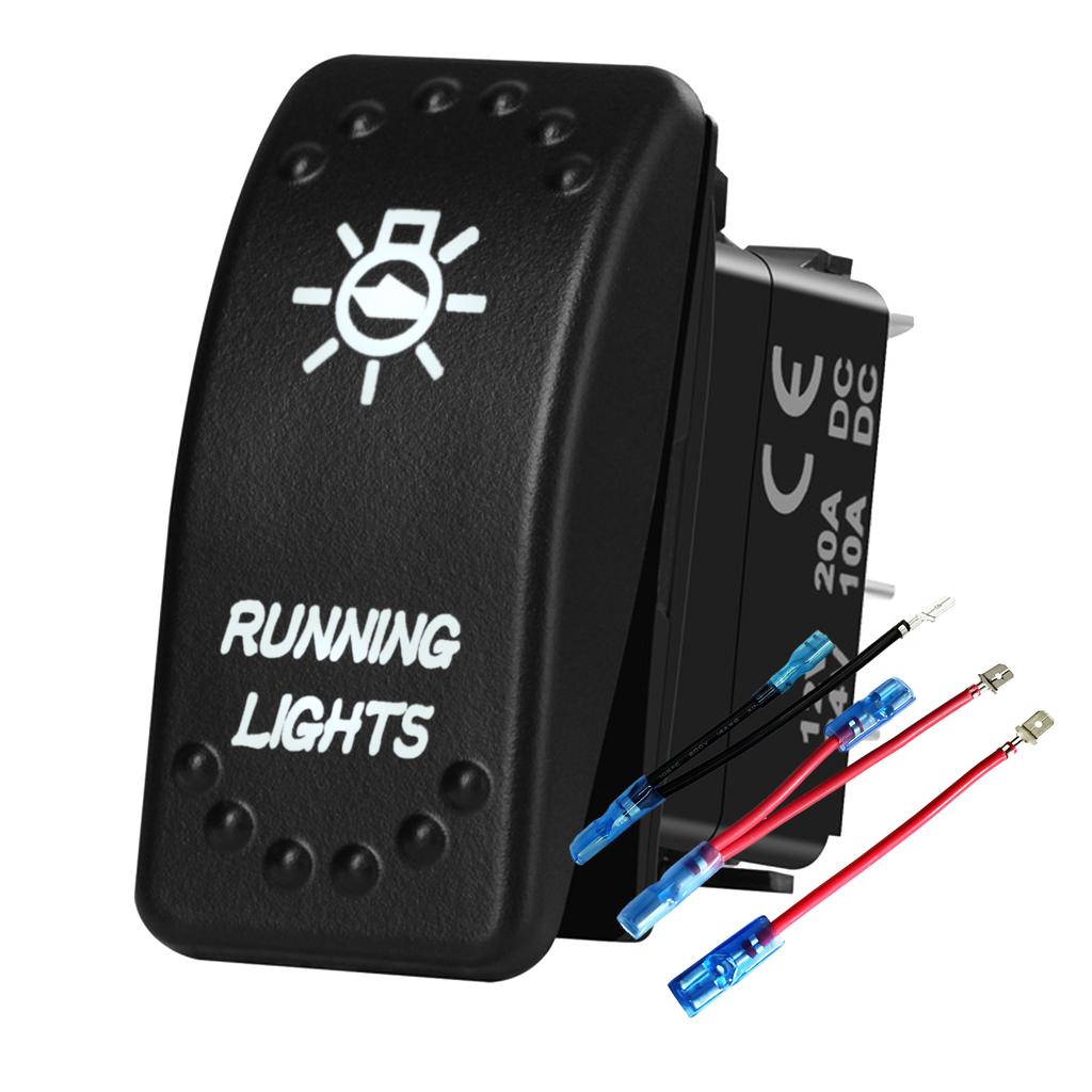Waterproof White LED Rocker Switch for Light Bar Spot Lights 5P/7P ON-OFF-ON 12V/24V Heavy Duty for Car Boat Truck SUV 4x4 Hilux