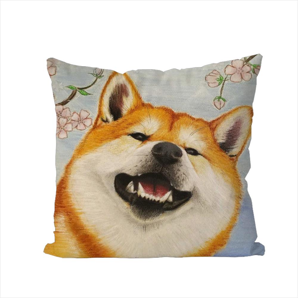 Shiba Inu Pillow Case For Car Sofa Decorative Home Doublesided Print Plush Square Throw Pillow Cushion Cover