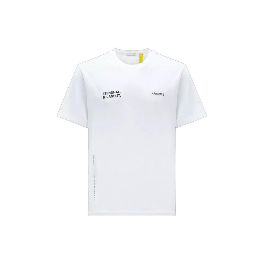 Moncler X Frgmt Collaboration Ss23 Logo Short Sleeve T-Shirt Unisex Tops White I209U8C00002M3265001