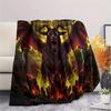 1Pc Satanic goat Print Flannel Blanket, High quality Comfortable for All Seasons, Home Decor, Warmth and Comfort, Perfect for Christmas Gifts