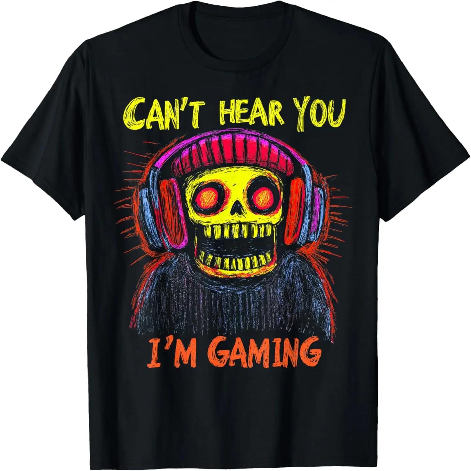 Skeleton Gamer Funny Video Gaming Graphic Tee Boys Men Kids T-Shirt S чёрный