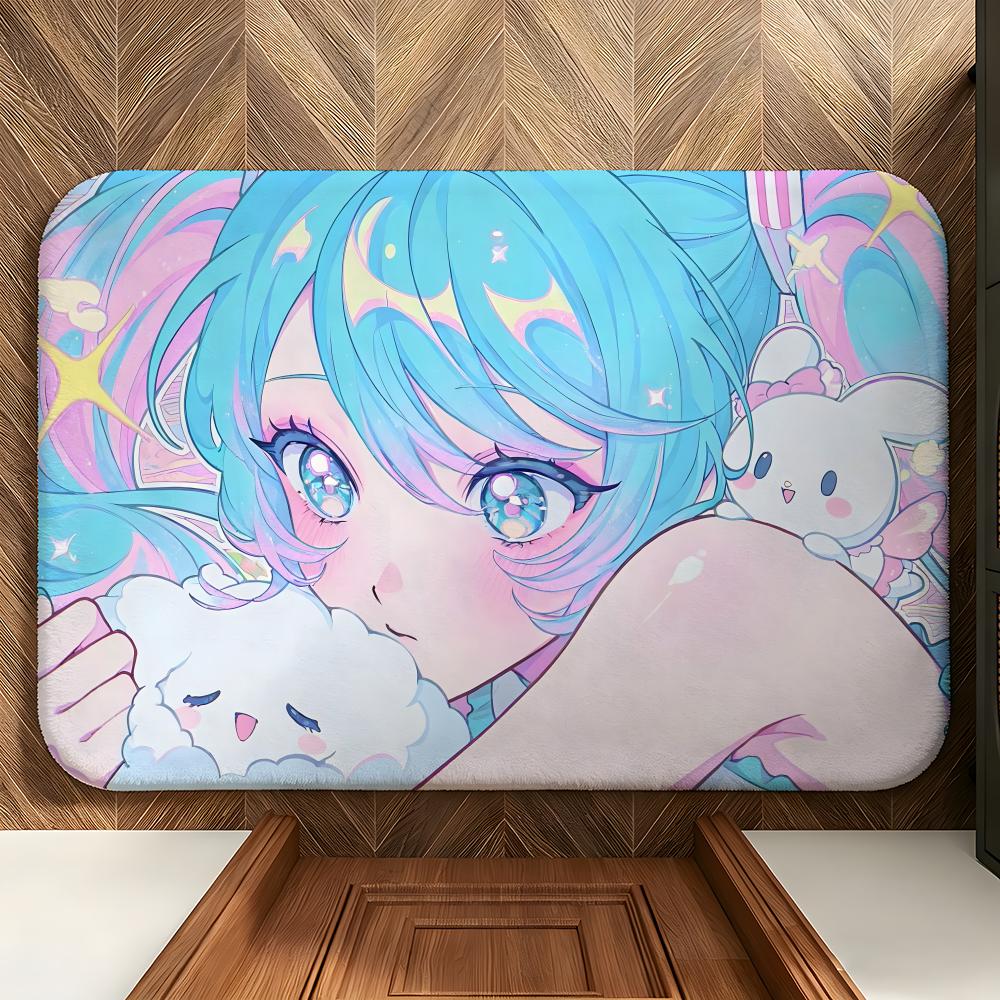 anime R-ReZero R-Rem Floor Mat Soft Flannel Floor Mat  Suitable for Entryways, Living Rooms, Bedrooms, and Bathrooms