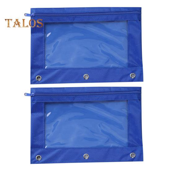 Federmäppchen mit 3 Ringen und transparentem PVC-Fenster, wasserdichtes Federmäppchen aus Oxford-Stoff, große Kapazität, Schreibwarentasche mit Reißverschluss für die Schule