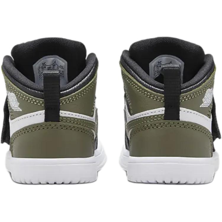 Air Jordan Sky Jordan 1 TD Black Toe Medium Olive Dětské tenisky Bílé BQ7196-092