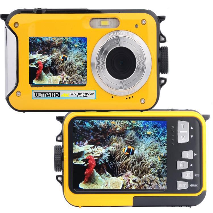 4K Doppelscreen Wasserdichte Tauchkamera 48MP 16x Zoom Taschenlampe Camcorder HD368A