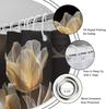 Black Gold Floral Shower Curtain, Vintage Botanical Blossom Print, Waterproof Polyester Bathroom Decor