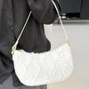 Personalized Underarm Bag 2025 Summer New Fashion Popular Women's Bag Denim Foreign Style Rhombus Rough Edge Shoulder Bag