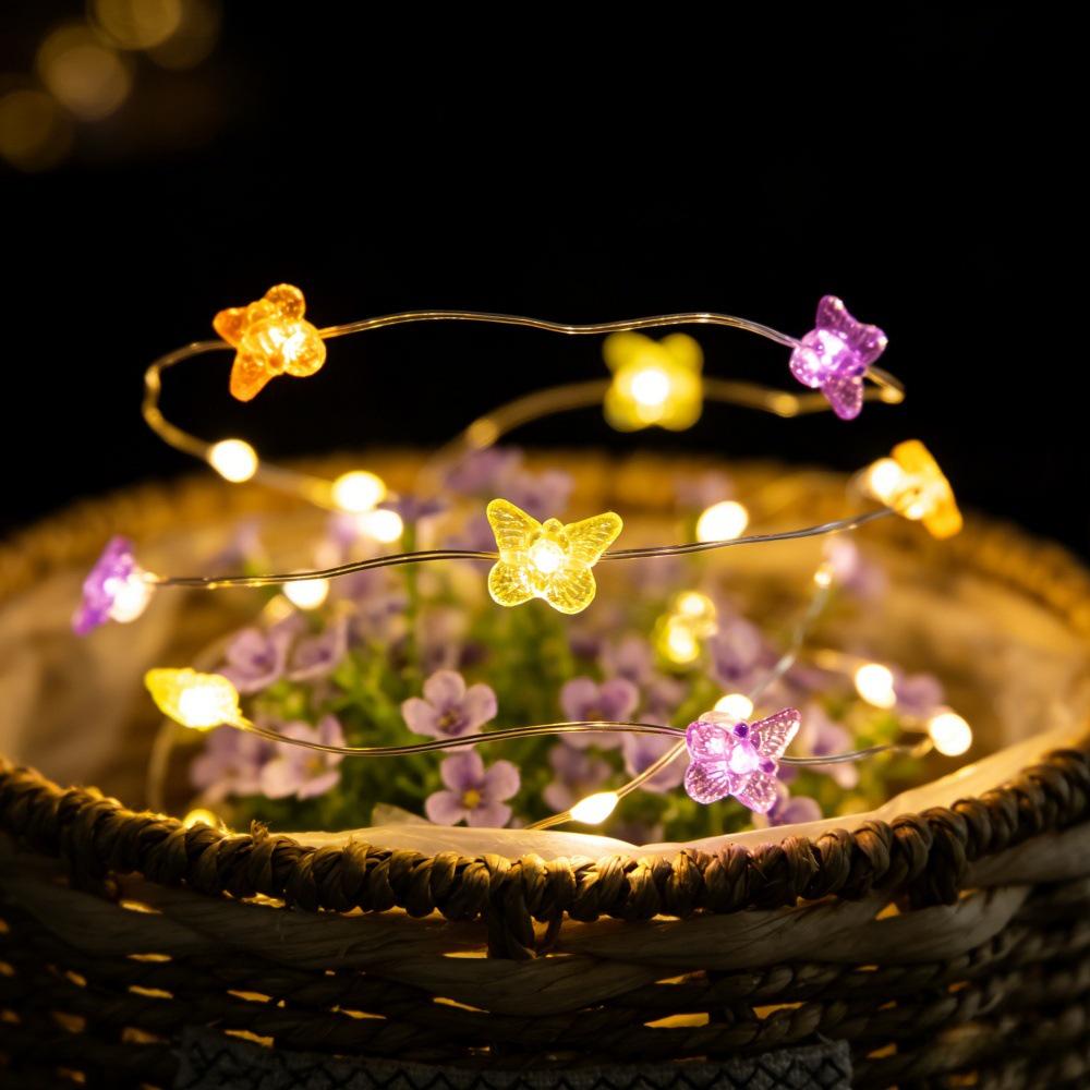 Sunflower LED String Lights: Copper Wire with Bee, Flamingo, and Butterfly Shapes for Festive Decoration