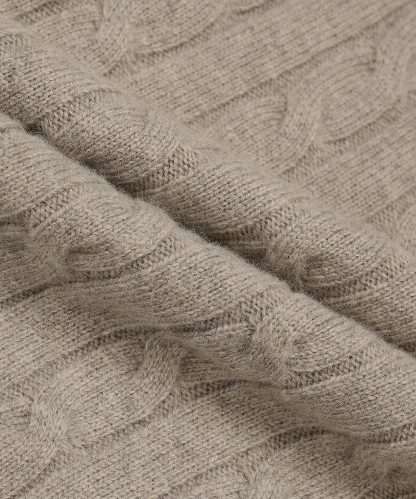 BROOKS BROTHERS [Heritage] Wool Cashmere Cable Sweater (Light Grey) (Bbwrmhg411)