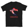 Kroatien Rote Flagge Karte Seitentasche Klassische Passform T-Shirt