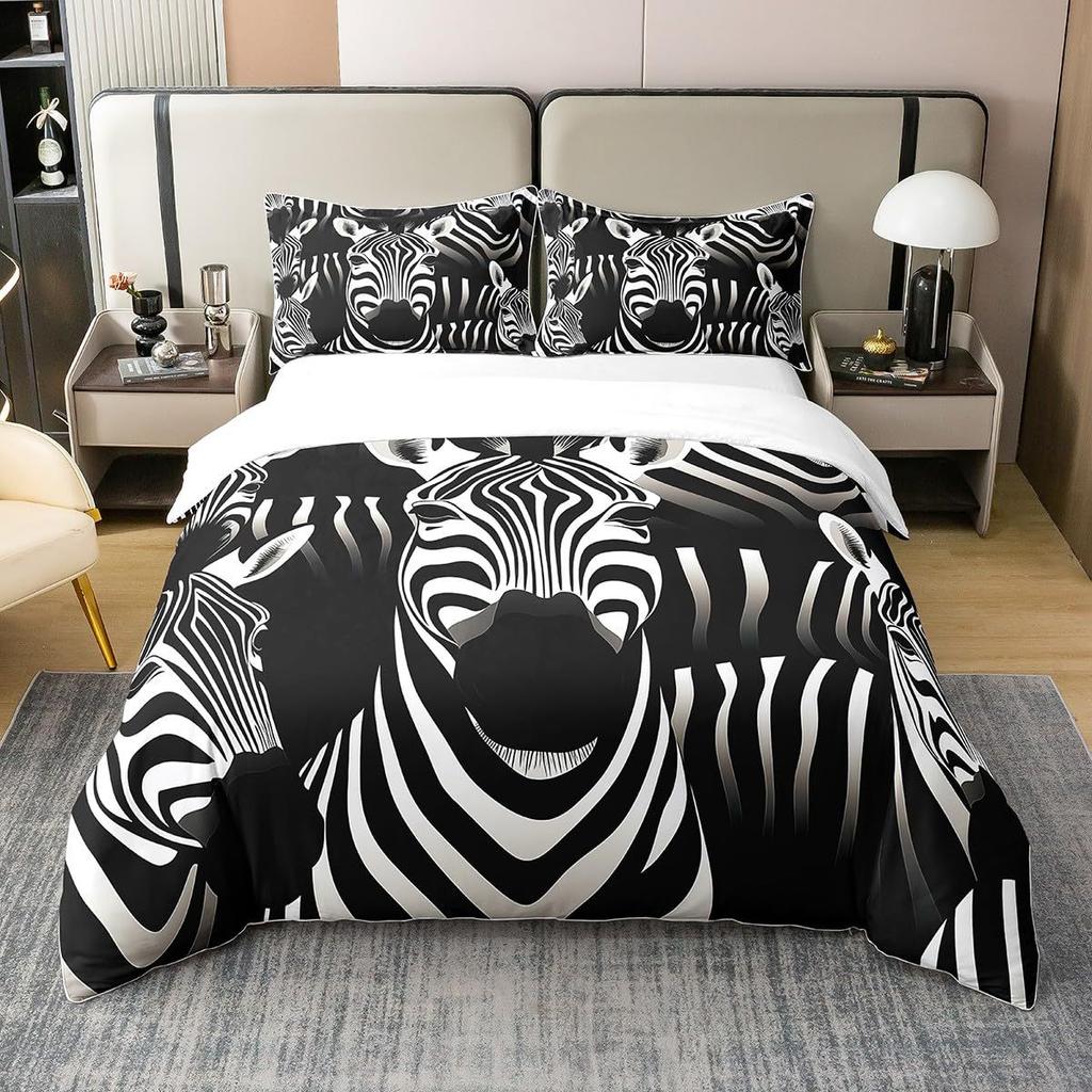 3D Zebra Digital Printing Duvet Set Bedding Set Three-Piece Set
