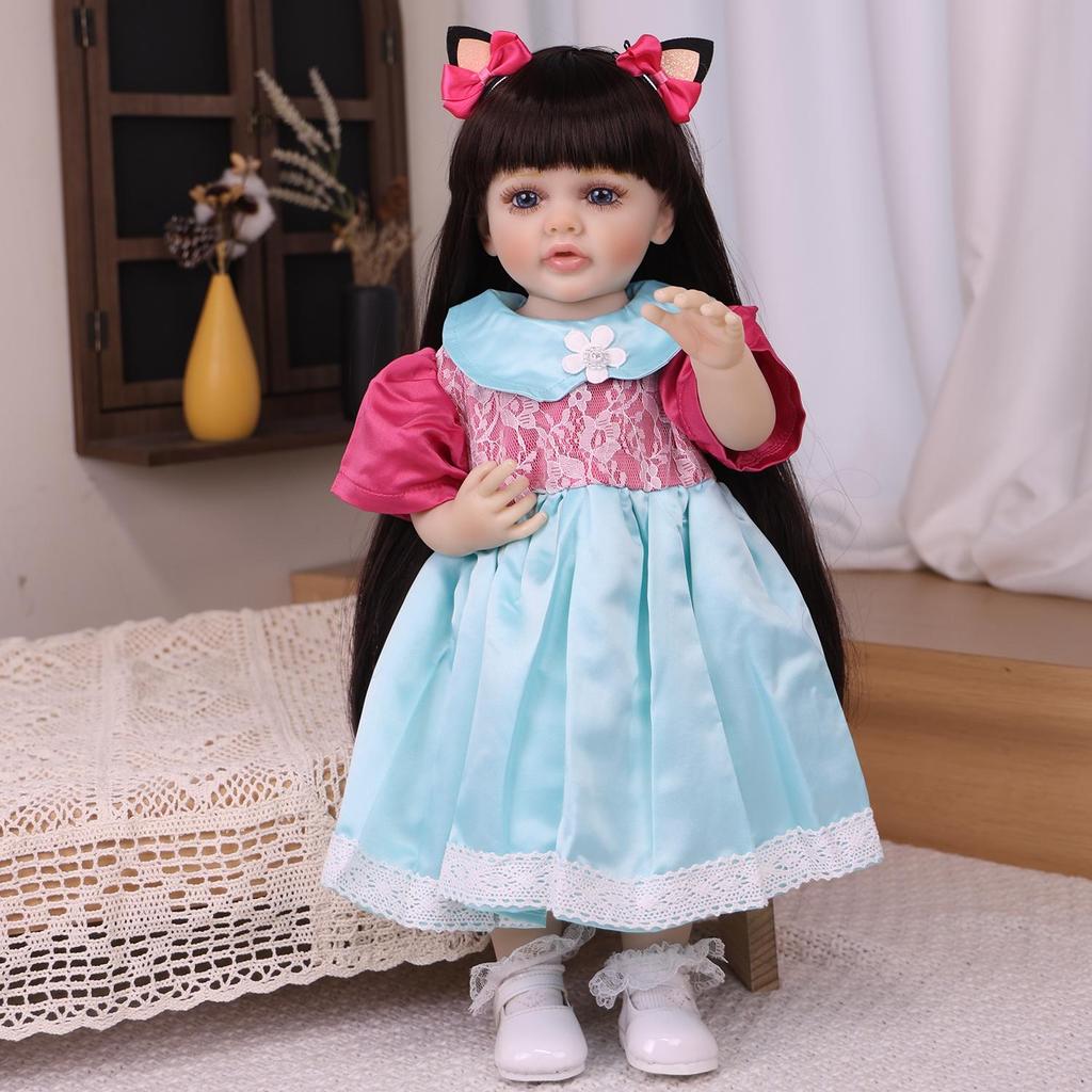 Bambola Reborn Realistica da 55 cm, Bambola Ragazza Full Silicone Vinile, da Bagno, Bambole per Neonati, Compagni di Gioco per Bambini, Decorazioni di Natale Halloween, Regali