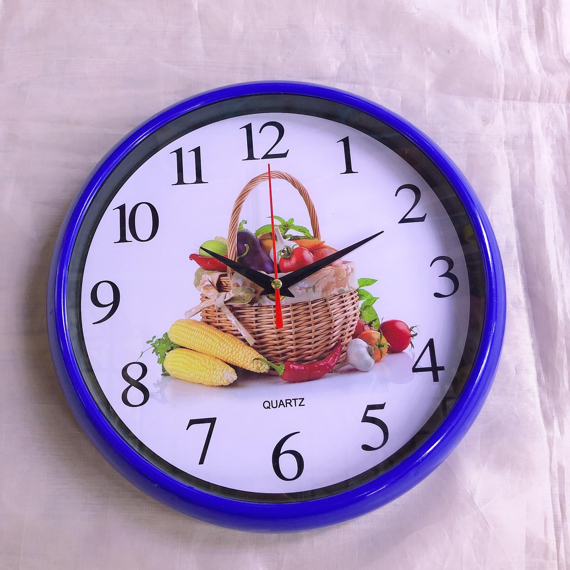 

Настенные часы бытовые часы фрукты мультяшные цифровые простые круглые с арочными краями 26 см настенные часы 10 inches