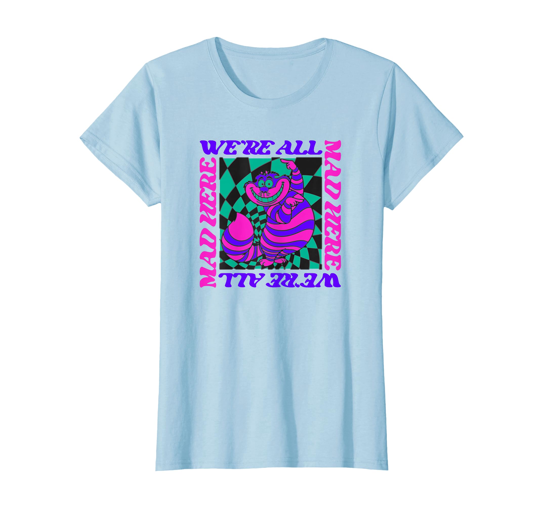 Disney Alice in Wonderland Neon Cheshire Cat Check T-Shirt