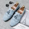 Personalized Tassel Microfiber Men's Business Leather Shoes Spring and Autumn Large Size Fashion Casual Single Shoes One Pedal Lazy Shoes