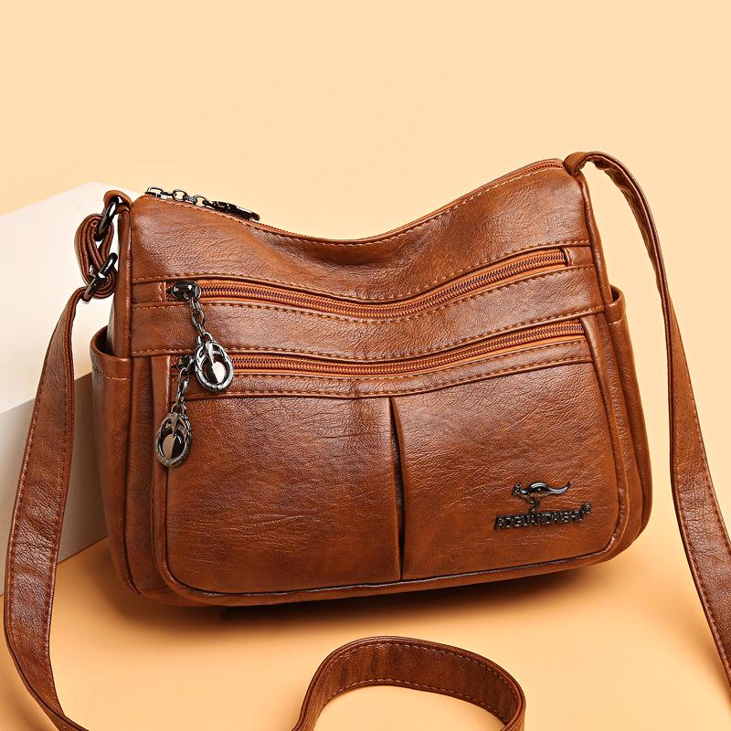 Women's 2025 Versatile PU Crossbody Bag: Fashionable, Multi-Pocket Shoulder Bag for Middle-Aged & Elderly Ladies