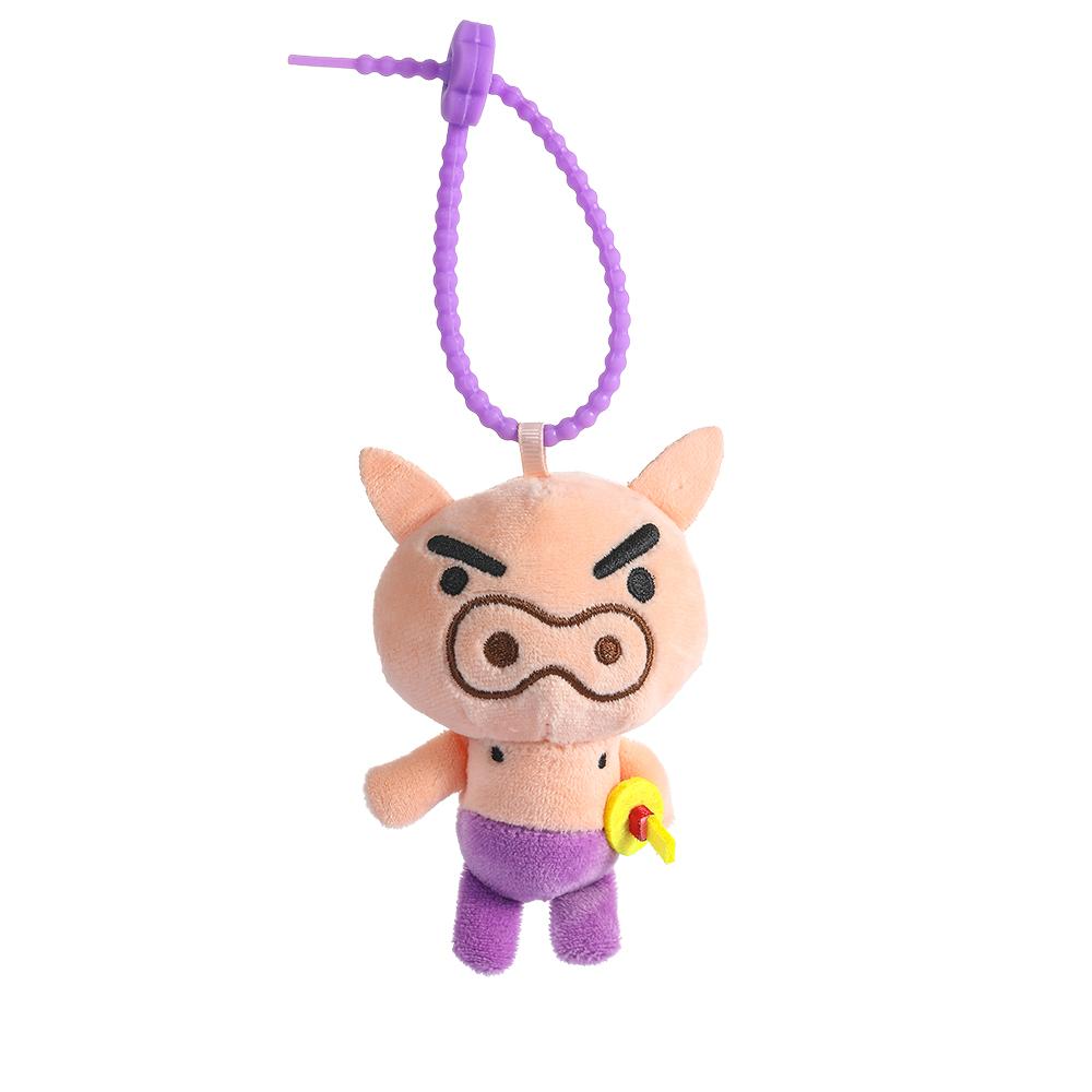 Kawaii Crayon Shinchan Shiro Plush Plush-Filled Animal Key Ring Authentic Japanese Animation Character Figure Pouch Attachment