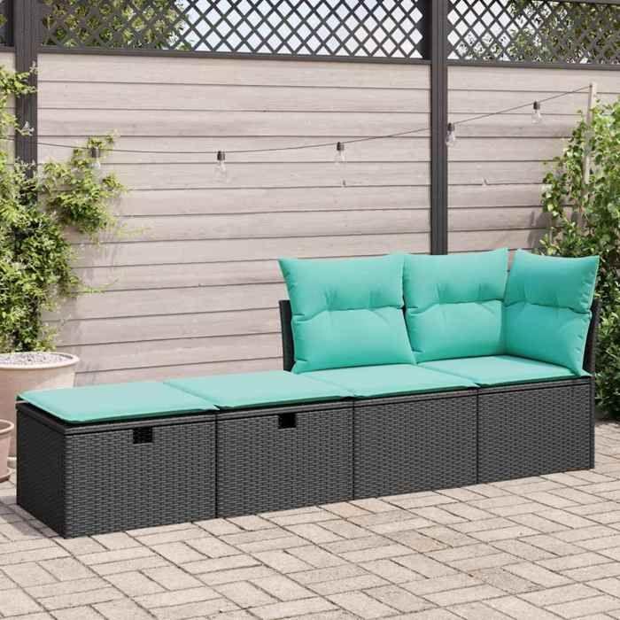 VidaXL Garden Lounge Set with Cushions 2 Pcs Black Braided Resin Acacia, Outdoor Sofa Set, Garden Furniture, 3328670