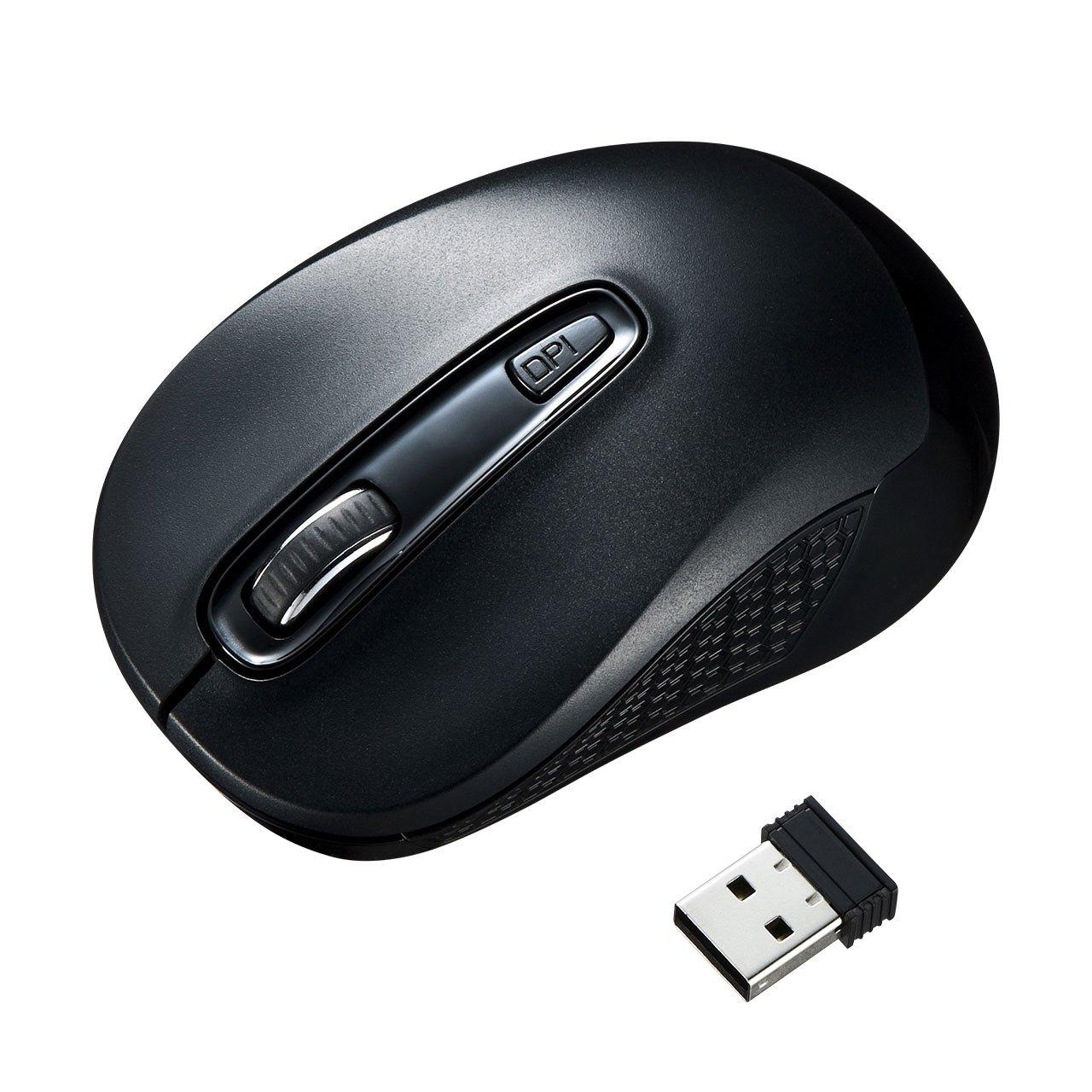 

Sanwa Supply Wireless USB A Connection Medium 3 Blue Symmetrical Mouse, (2.4GHz), Size, Buttons, LED, Design, Black, MA-WBL41BK чорний