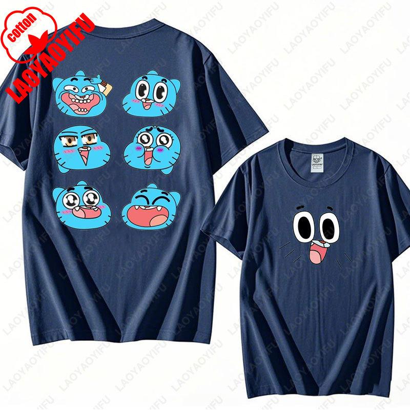 Animace Kreslený Gumball a Darwin Potisk Tričko Úžasný Svět Gumballa Tričko Nové Léto 2025 Kawaii Muž Žena Bavlněná Trička