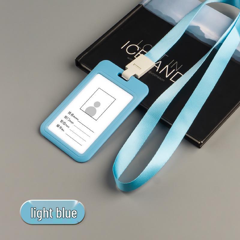 UV Color Team ID Card Holder with Sliding Cover and Lanyard for Work Badges