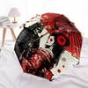 Beauty and Samurai  Pattern, Automatic Folding Umbrella, Portable and Foldable Design, 8 Ribs, a Christmas or Birthday Gift.