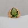 Pear Cut Green Peridot 925 Sterling Silver yellow gold fill ring jewelry, Handmade Peridot Ring
