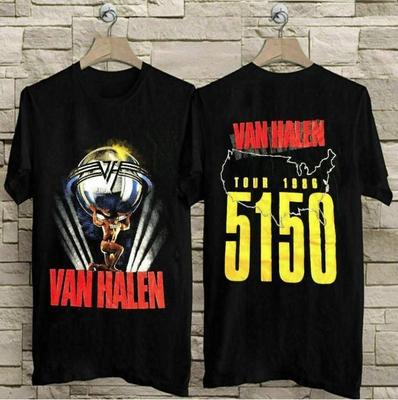 Maglietta vintage 1986 tour Van Halen 5150 a punto singolo