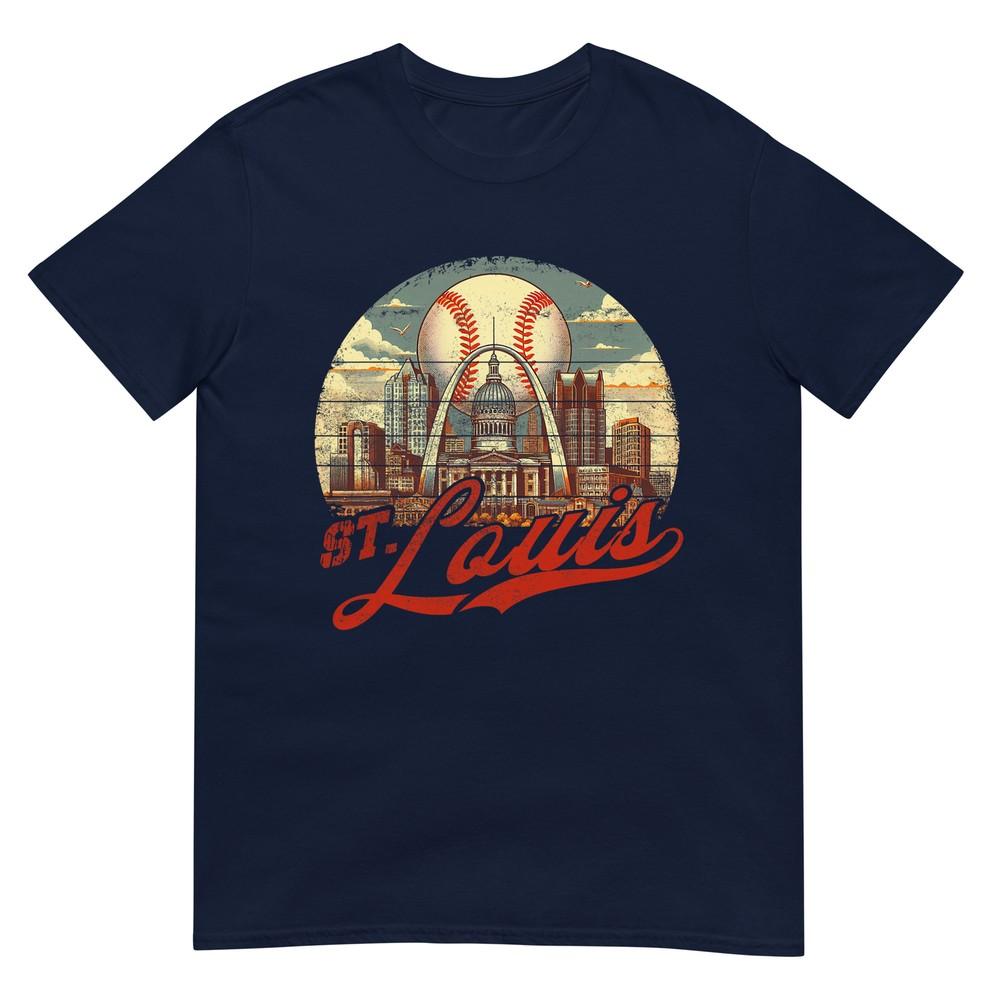 Vintage St Louis Skyline Gameday Retro Baseball TShirt