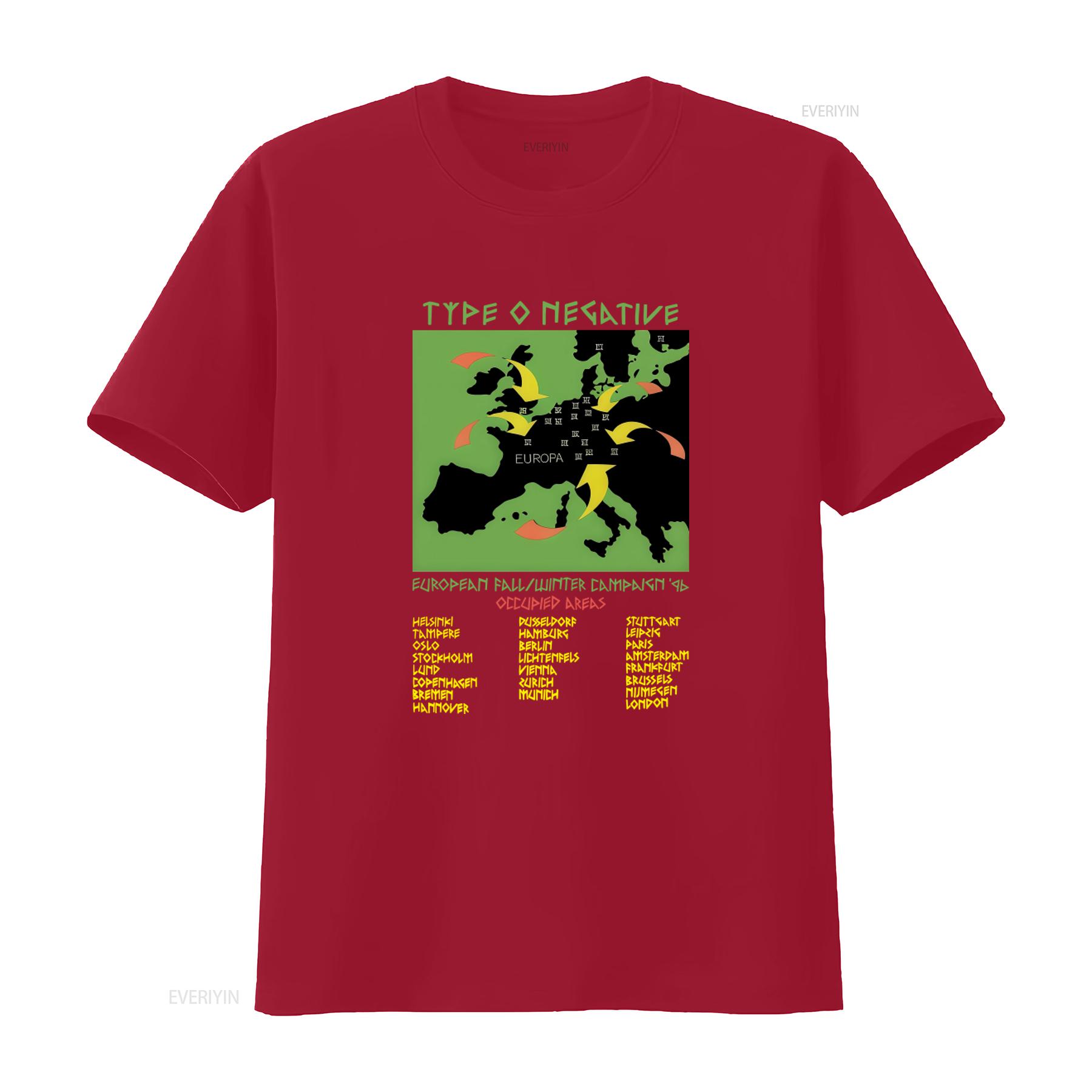 

Type O Negative European Fall Winter Campaign 96 Music Tour T Shirt For Fans All Size vintage Washed Stretched Casual S