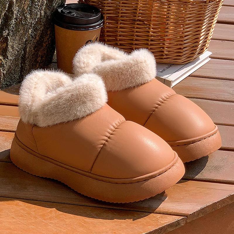 Fashion 2024 New Waterproof Snow Boots for Women Platform Soft Sole Plush Warm Winter Boots  Non Slip Fluffy Faux Fur Cotton Shoes
