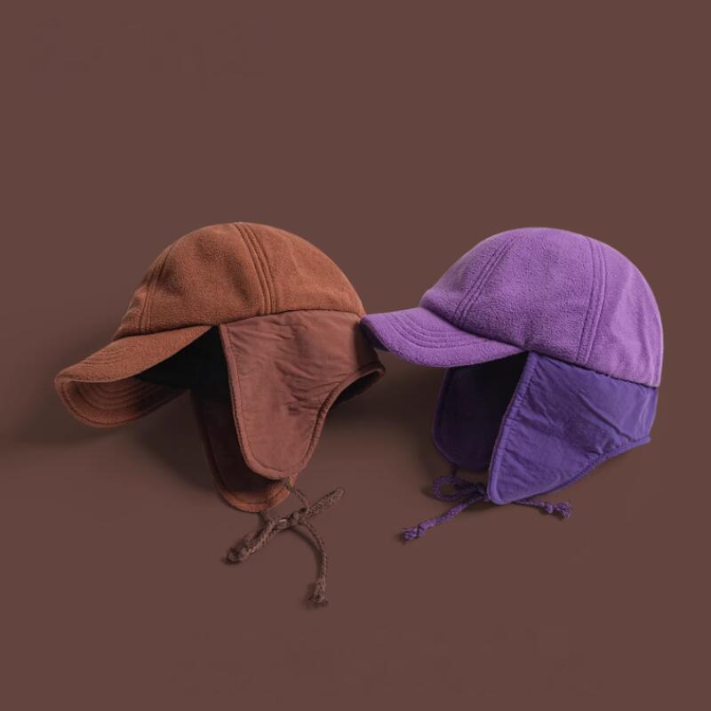 Winter Warm Baseball Cap With Ear Flaps & Neck Cover, Fleece Short Brim For Men Women, Ideal For Outdoor Camping & Streetwear